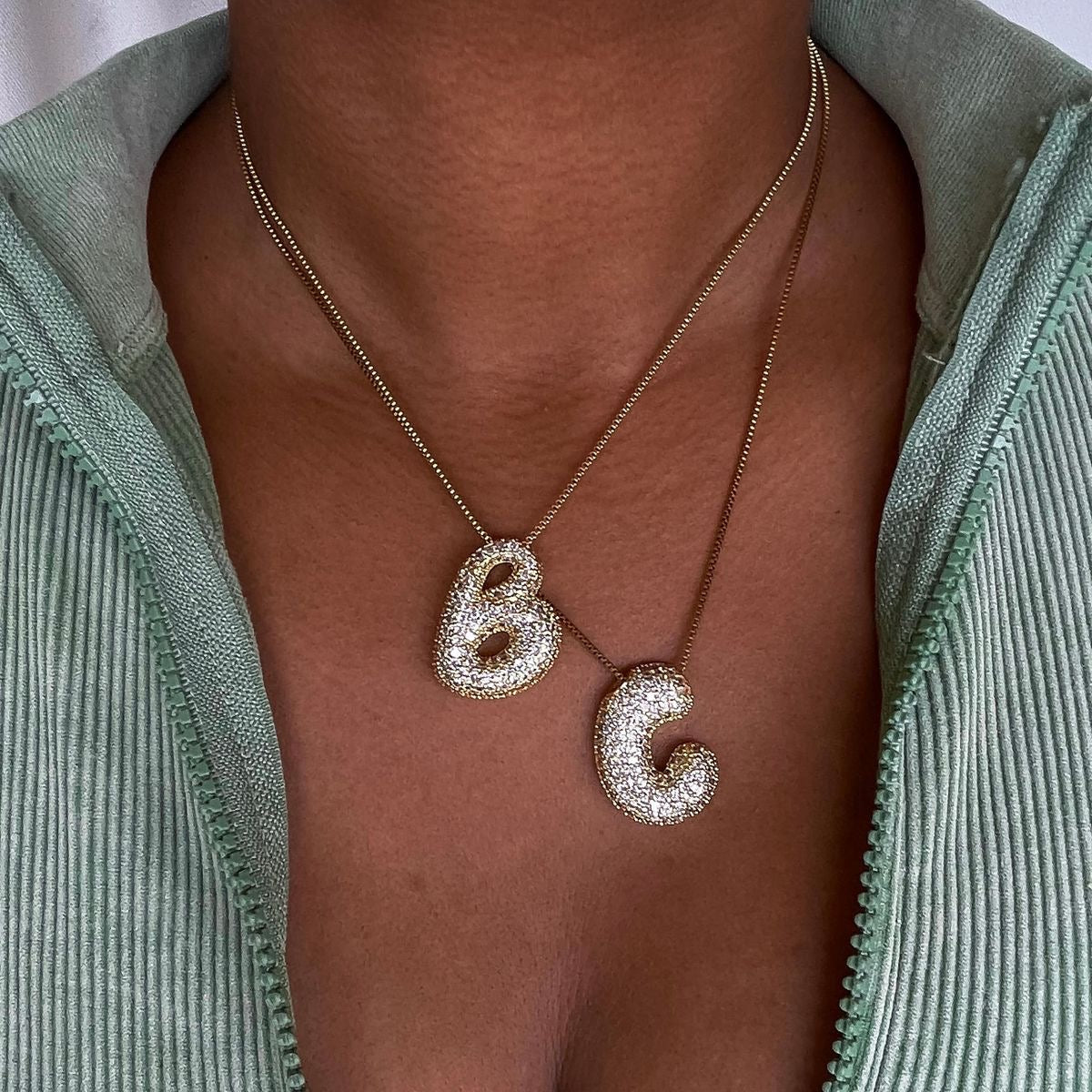 CHUNKY diamond letter necklace